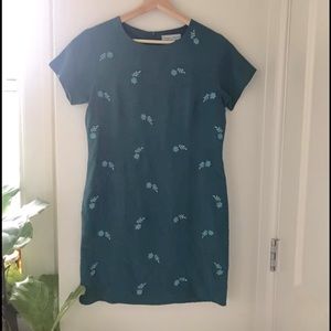 Vintage Silk Embroidered Mini Dress